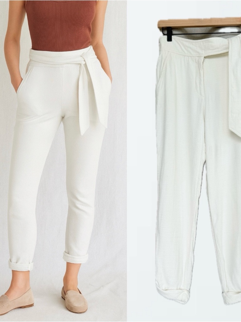 Veronica Beard Viscose Blend Ivory Cropped Pants S (4)